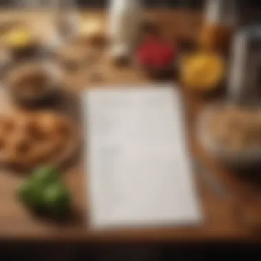 A well-organized shopping list on a wooden table