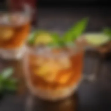 A vibrant whisky mule cocktail garnished with fresh mint and lime