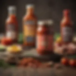 A collection of diverse ingredients for homemade BBQ sauce
