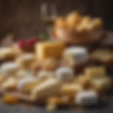 An array of fine cheeses with unique textures and flavors