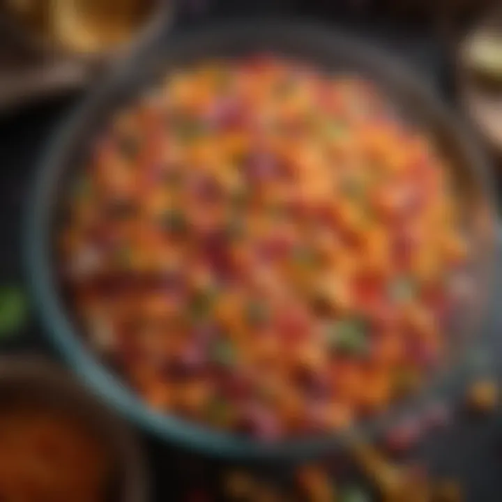 Colorful diced ingredients in a bowl