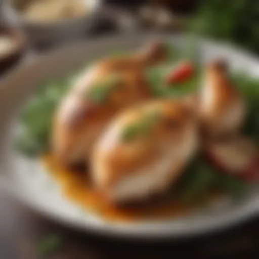 A beautifully plated keto chicken dish with fresh herbs