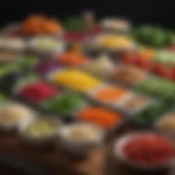 Colorful assortment of fresh vegetables and grains