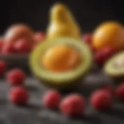 Fresh fruits arranged for egg substitution