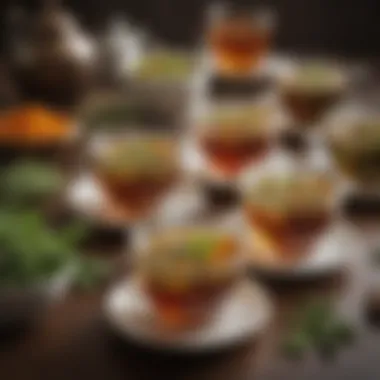 Soothing Herbal Remedies for Relief An assortment of herbal teas in elegant cups