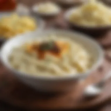 An elegant bowl of mashed potatoes garnished with spices