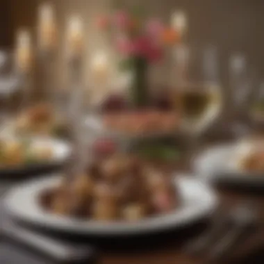 Sophisticated Party Favours Display A sophisticated arrangement of elegant party favours on a beautifully set table