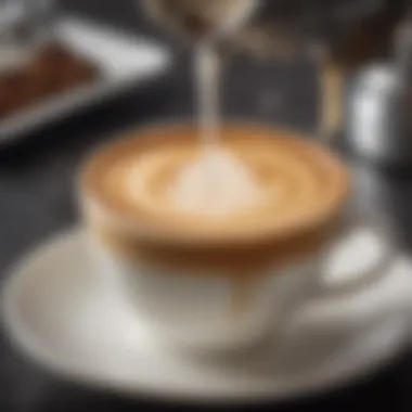 A close-up of a latte art creation, demonstrating the artistic potential of espresso makers with steamers