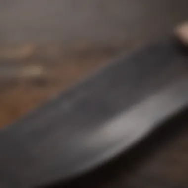 Detailed view of knife blade after sharpening