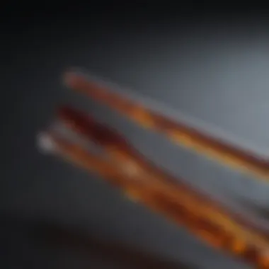 Close-up of glass chopsticks showcasing material details and craftsmanship