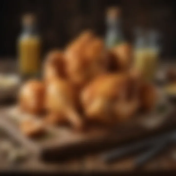 An array of global buttermilk chicken variations displayed on a rustic wooden table.