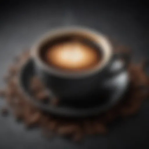 A rich cup of black coffee showcasing its deep color and aroma