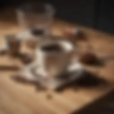 Essential Tools for Crafting Keto Coffee An aesthetic arrangement of coffee preparation tools on a wooden table