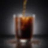 A close-up of rich, dark concentrated cold brew coffee in a glass.