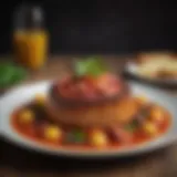A beautifully plated traditional Basque dish showcasing vibrant colors and textures.