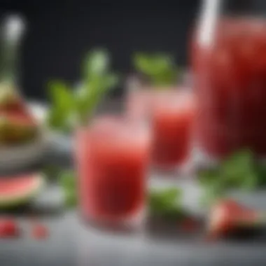 Refreshing Rhubarb Beverage Rhubarb-infused beverage garnished with mint