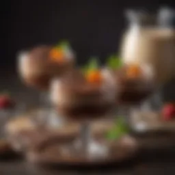 An exquisite vegan chocolate mousse served in elegant glassware