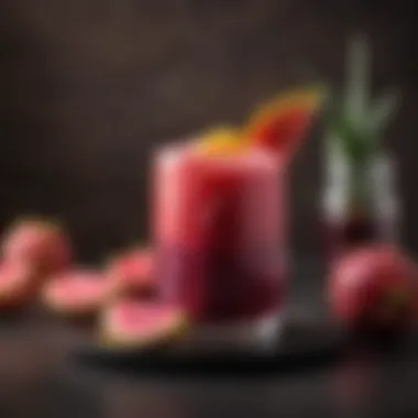 Aesthetic Dragonfruit Drink Presentation Vibrant dragonfruit beverage topped with fresh ingredients