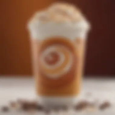 A close-up of a Dunkin' coffee cup with a swirl of flavor.