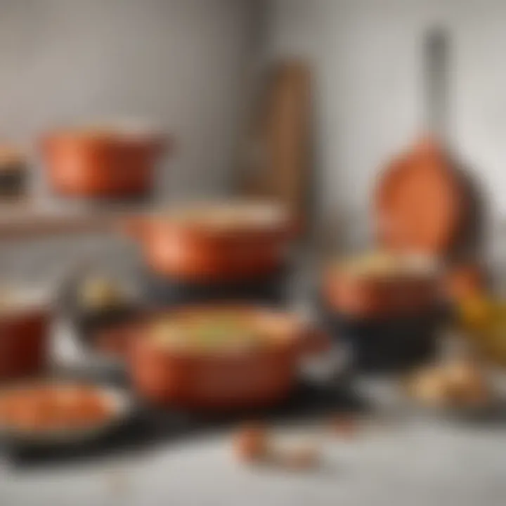 Showcasing a variety of ceramic cookware pieces