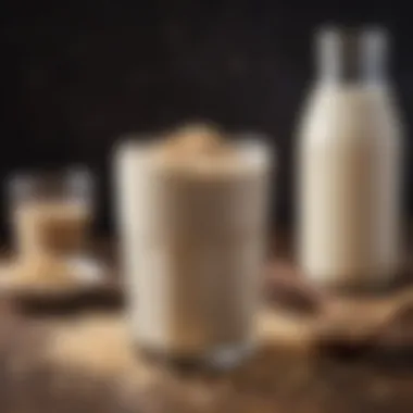 Delicious oat milk in a glass