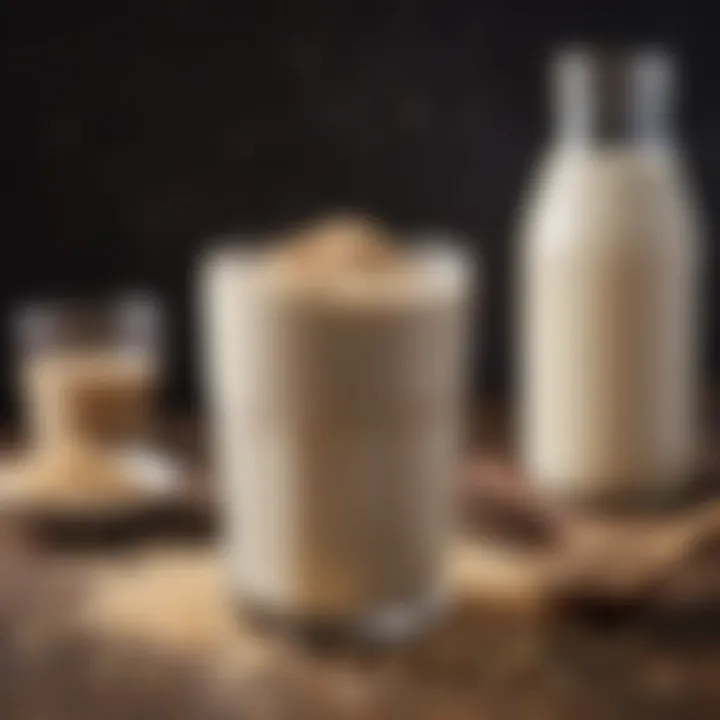 Delicious oat milk in a glass