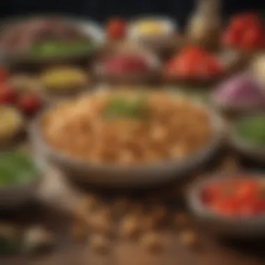 Fresh Ingredients for Savory Snacks A vibrant background featuring fresh ingredients ready for snacking.