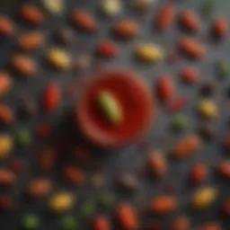 An array of vibrant spices used in Bloody Marys