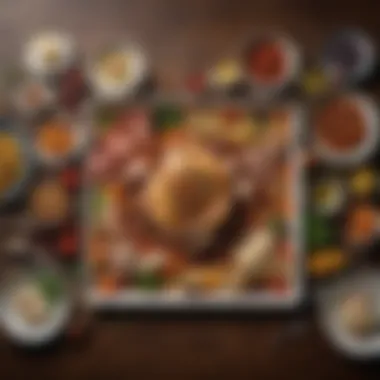Artful Meal Featuring Hunger-Stopping Ingredients An elegant display of a meal incorporating hunger-stopping ingredients, highlighting culinary artistry.