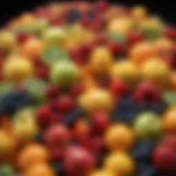 A vibrant display of assorted fruits representing the fruitarian diet
