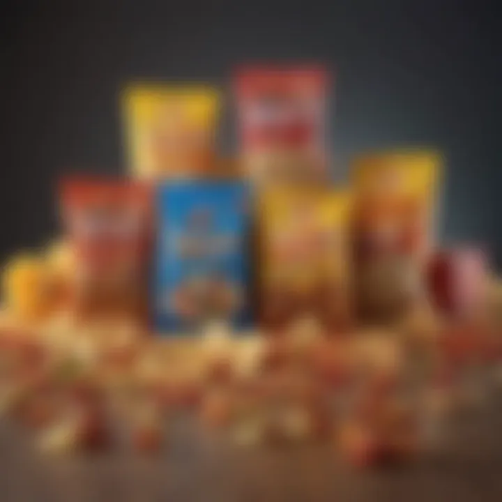 A creative display of international snacks that resonate with teenage tastes.