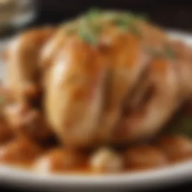 Close-up of the rich sauce enveloping Garlic Chicken Grand Lux