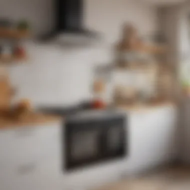 Optimal Kitchen Layout with Cooking Appliances A well-organized kitchen layout featuring a gas stove and electric oven