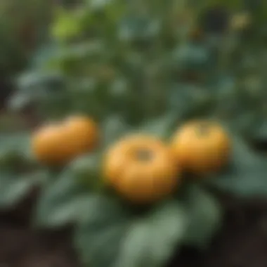 A well-organized garden bed with gem squash plants thriving