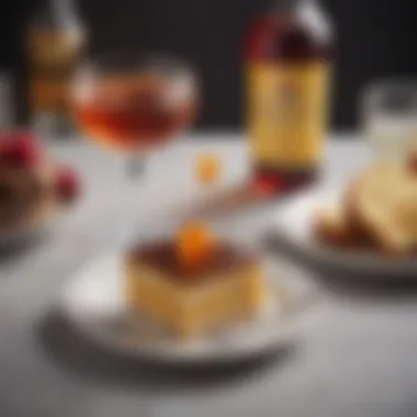 Pairing Grand Marnier Liqueur with Cake A glass of Grand Marnier liqueur beside a slice of cake
