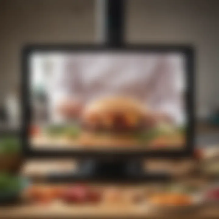 A television screen showcasing a popular cooking show