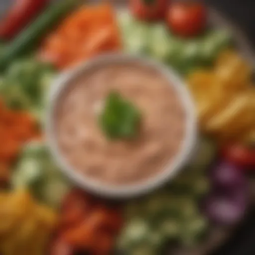 A vibrant spread of nutritious football snacks including fresh vegetables and dips