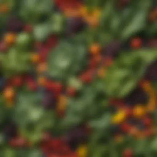 A vibrant mix of leafy greens and colorful vegetables