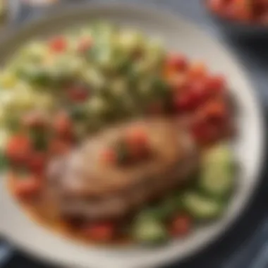 Delicious pork chops seasoned with herbs and served with fruit salsa