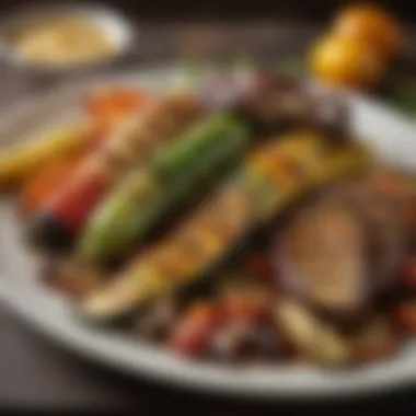 Grilled Vegetables: A Delightful and Nutritious Presentation A beautifully plated dish showcasing a medley of grilled vegetables and a light sauce