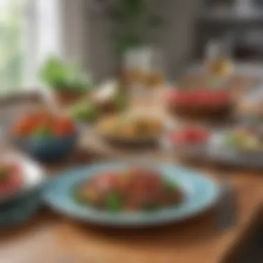 Mindful Eating for Heart Health A serene table setting with healthy dishes promoting mindful eating