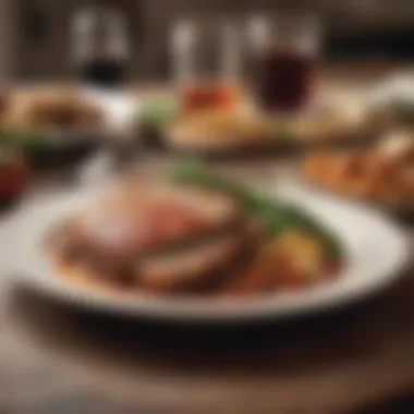 Charming Dining Experience with Turkey Meatloaf An inviting dining setting featuring turkey meatloaf