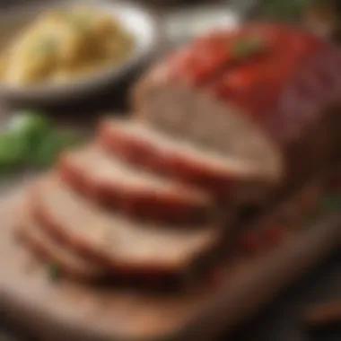 Ingredient Showcase for Turkey Meatloaf Fresh ingredients for turkey meatloaf including herbs and spices