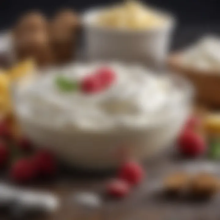 Various fresh ingredients for yogurt flavoring
