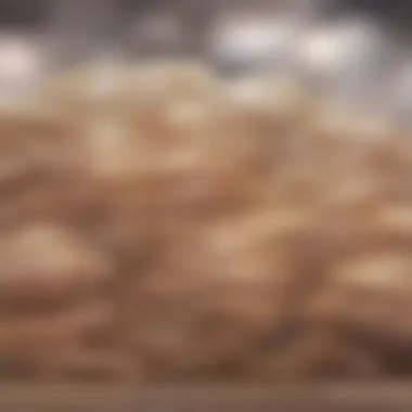 Close-up of finely shredded imitation crab meat