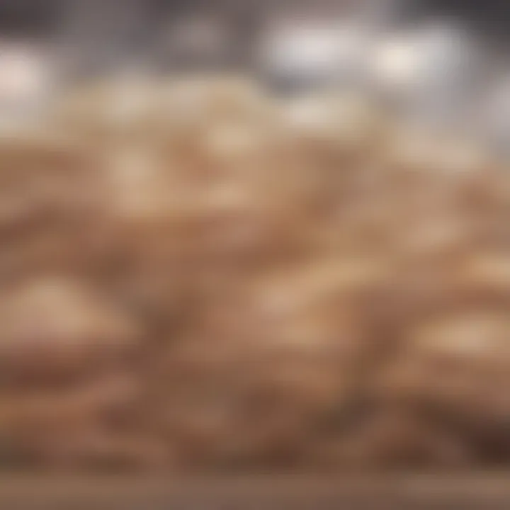 Close-up of finely shredded imitation crab meat