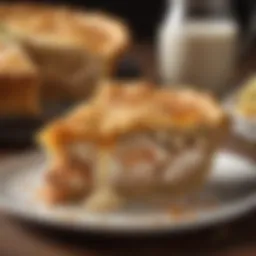 A beautifully plated slice of Impossible Chicken Pie showcasing its golden crust and filling