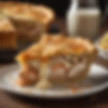 A beautifully plated slice of Impossible Chicken Pie showcasing its golden crust and filling