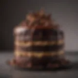 A beautifully layered Chocolate Ganas Cake showcasing its rich textures and smooth ganache