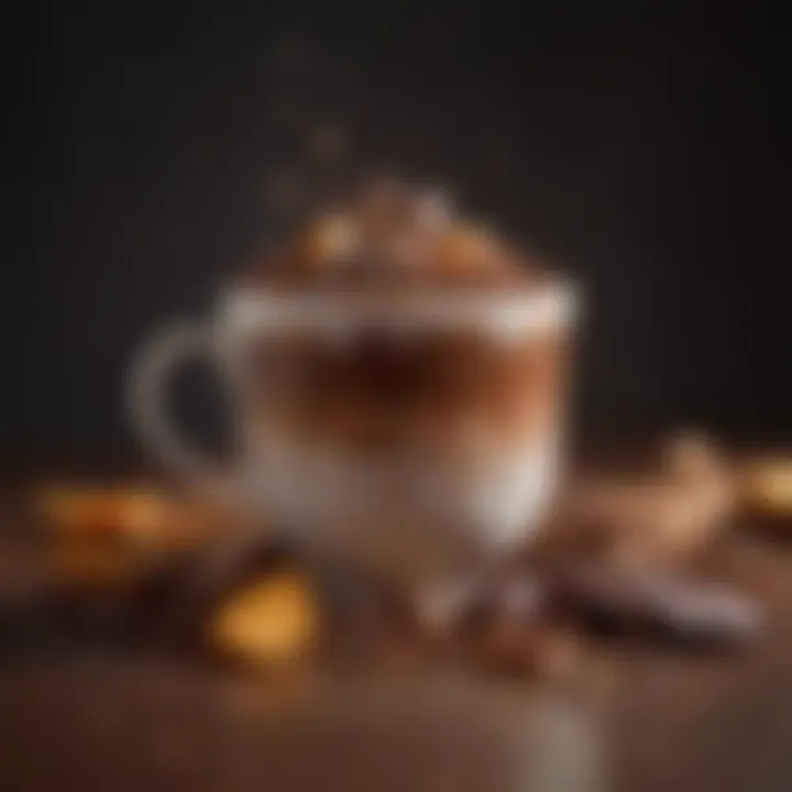 A close-up of chocolate shavings and spices